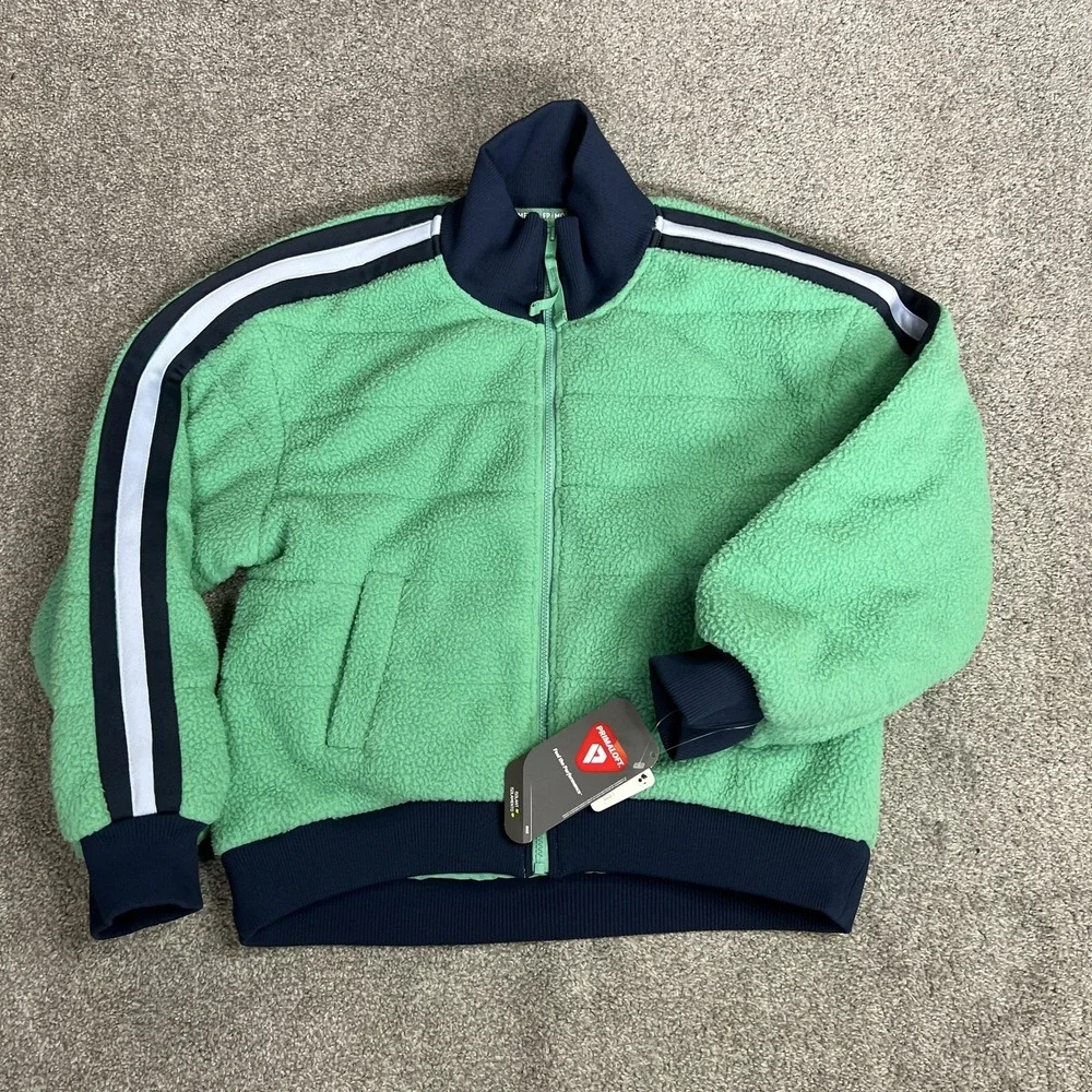 FP Movement Jacket Womens Extra Small‎ Green Sherpa Fleece Bomber Zip Primaloft